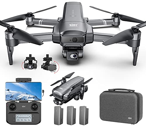 X-Verse SJRC F22 S2 4K PRO+ Drohne mit Kameras 4K, Fernbedienung 6km, Hindernis Vermeidung, 2 Achsen Gimbal+EIS+Repeater, Professionelle Faltbarer Quadcopter(3 Batterien)