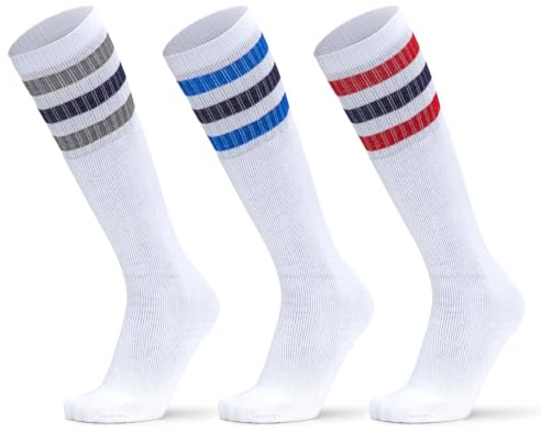 Prisco Calze Basket Uomo in Spugna, Calzini Sportivi Tubolari Lunghi in Cotone Certificato, 3 Paia (BIANCO LUNGO)