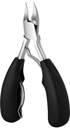 DAZISEN Metall Nagelzange - Profi Nagelschere Nagelknipser Edelstahl Nagelschere Fußnagelschere mit Rutschfestem Griff für Dicken und Eingewachsenen Fußnägel und Fingernägel