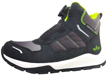 Lico Unisex Kinder Akima Winterstiefel, Schwarz Grau Lemon, 39 EU