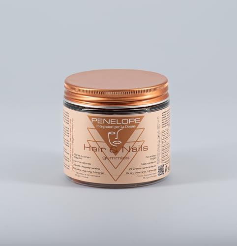 Integratore Biotina, VItamine, Minerali per unghie forti crescita capelli e anticaduta, 50 gommose made in Italy Gusto Ciliegia Amarena