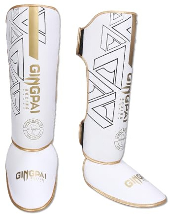 OLYSPM Muay Thai Shin Guards,Shin Guards Muay Thai,MMA Shin Guards with Shock-absorbing Liner for Protecting your Calves and Feet,Kickboxing Shin Guards for Boxing,Sparring,Karate