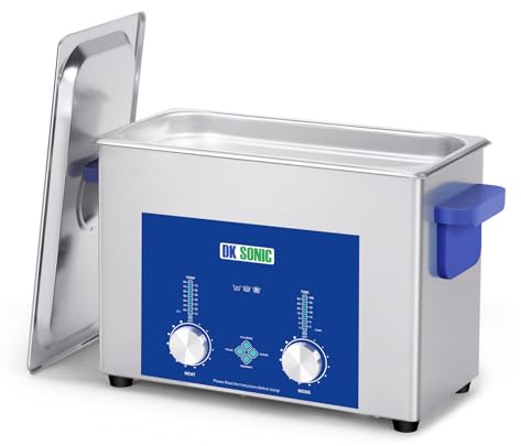 DK SONIC Nettoyeur Industriel à Ultrasons 4L,120W Nettoyeur Commercial à Ultrasons avec Minuterie Codée, Chauffage et Panier, Polyvalent pour Bijoux, Lunettes, Chaînes, Montres