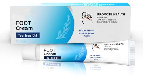 Foot Cream with Tea Tree Oil – Fast-Acting Athletes Foot Cream for Itchy, Flaky Feet, Soothes & Repairs Dry Cracked Skin