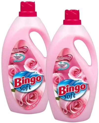 Bingo sköljmedel ros doft – 2 x 3 L – för vit och färgglad tvätt