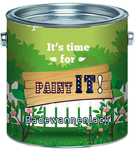 Paint IT! Revestimiento de bañera 2K – Pintura para bañera, color blanco puro, gris, negro, beige, imprimación y capa superior (5 L, negro)