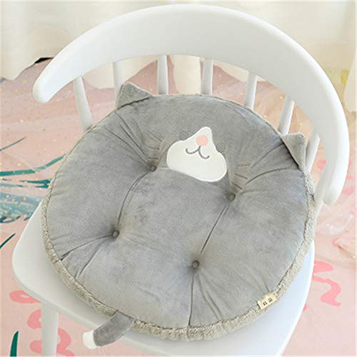 Nicole Knupfer Stuhl Sitzkissen Kissen Dekor niedlichen Tier Runden Kissen Sitzpolster Runde Sitzauflage Plüschkissen 45cm (Katze)