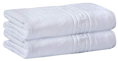 DTEX HOMES Divine Textiles 2 Large Bath Sheets Towel Sets Highly Absorbent, Quick Dry Bath Sheets 90 x 140 cm 100% Cotton 600 GSM Bath Towels Large Bath Sheet White