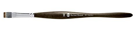 BORCIANI E BONAZZI, Pennello Serie 801 Unico Mangusta, Punta Piatta, Ideale per Acquerello, Misura 8, Pennelli per Dipingere, Cruelty Free.