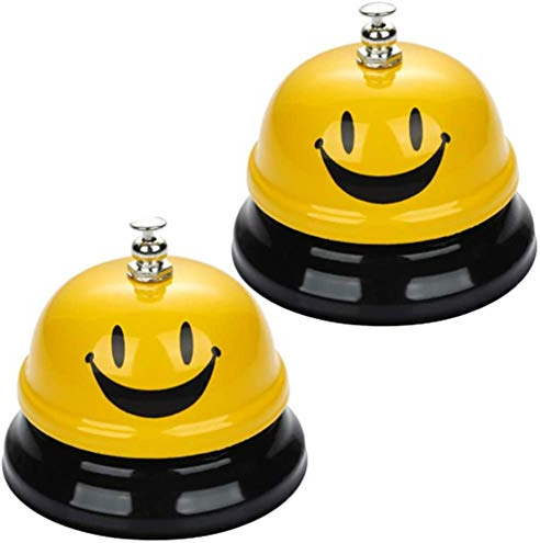 VICMAT 2 Stück Tischklingel Tischglocke Tischklingel Glocken Essensglocke, Service Bell Metall Rezeptionsklingel mit klarem Klang für Hotel Restaurant Bar