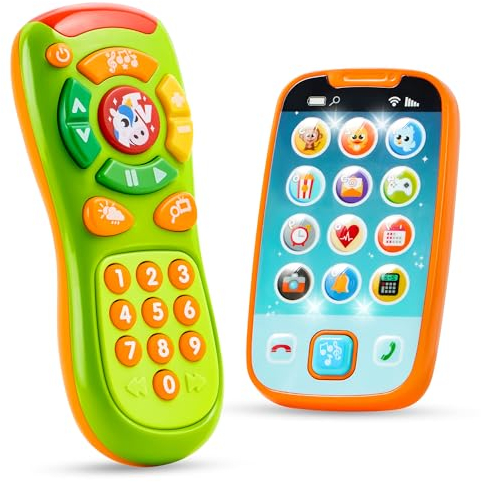 JOYIN Baby-Spielzeug Telefon, Fernbedienung und Smartphone mit Musik, Spaß Lernen musikalisches Spielzeug für Babys, Kinder, Jungen oder Mädchen, Urlaub Geburtstag Geschenke, 12394, grün