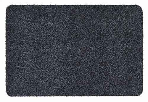 andiamo Fußmatte Samson - Schmutzfangmatte aus Baumwolle für den Hauseingang - einsetzbar als Fußmatte innen, Fußabtreter im überdachten Außenbereich oder als Haustiermatte 60 x 40 cm Anthrazit
