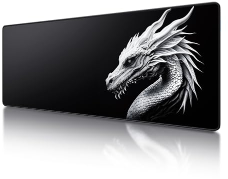 Tappetino Mouse, Frotox Tappetino Mouse Gaming XXL 800 x 300 x 3mm Tappetino Scrivania, Base in Gomma Antiscivolo, Bordi Cuciti, Mousepad per Ufficio e Gaming (Nero)