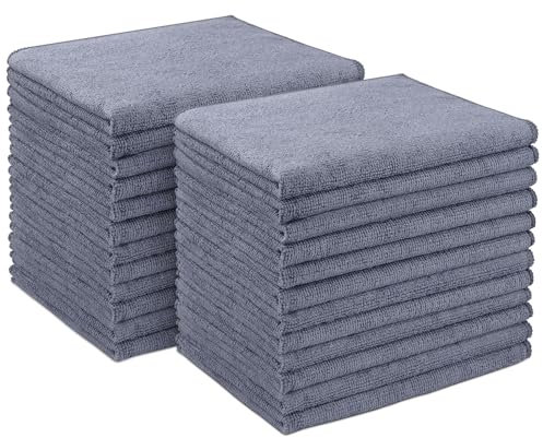 AIDEA Lot de 24 Chiffons de Nettoyage de Voiture en Microfibre Ultra absorbants de qualité supérieure – Chiffon de Lavage Doux pour Maison, Cuisine, Voiture (30,5 x 40,6 cm)