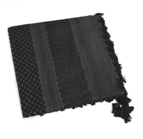 Faxianther Men's Large Arab Shemagh Scarf Teen Boys Traditional Middle East Keffiyeh Headscarf Arabic Scarf Wrap Muslim Prayer Turban Bandana Breathable Soft Cotton Desert Head Cover