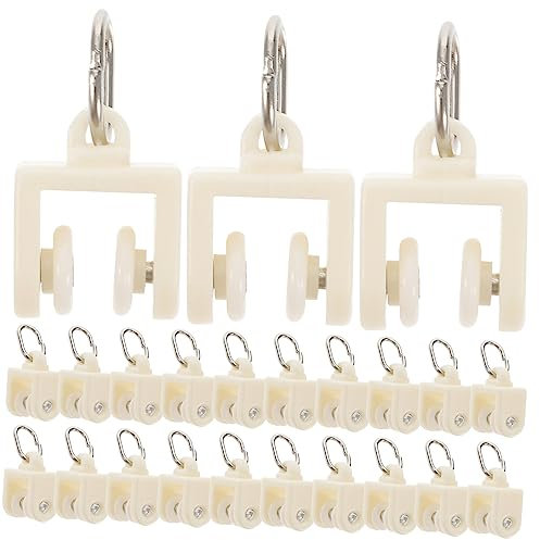 WHAMVOX 50piezas Polea para Riel De Cortina Rodillo Gancho Accesorio para Cortinas Resistente y Duradero