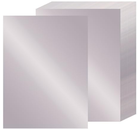 24 Sheets Silver Mirror Cardstock Paper A4, 92lb/250gsm Metallic Card Stock Paper Gold Foil Cardstock Shiny for Crafts Scrapbook Card Making Invitations Party Decoration (Silver)