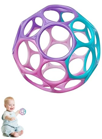 Ceeyoll Bright Starts Ballon de préhension en silicone pour bébé - Ballon d'entraînement classique pour bébé - Convient pour hommes et femmes, nouveau-nés, enfants (violet)