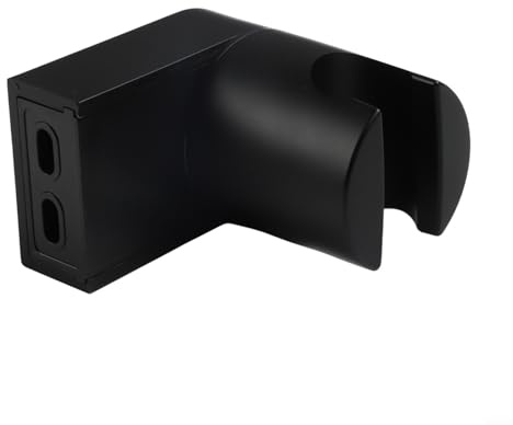 Soporte ajustable para cabezal de ducha de pared, soporte negro mate con ajuste de altura y ángulo para cabezal de ducha de mano, acabado resistente a la erosión y fácil instalación para baño