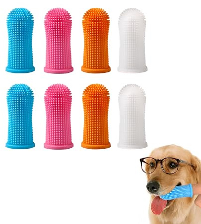 ZXfad 8pcs Dog Toothbrush, 360° Pet Dental Cleaning Toothbrush, Dog and Cat Dental Cleaning and Care
