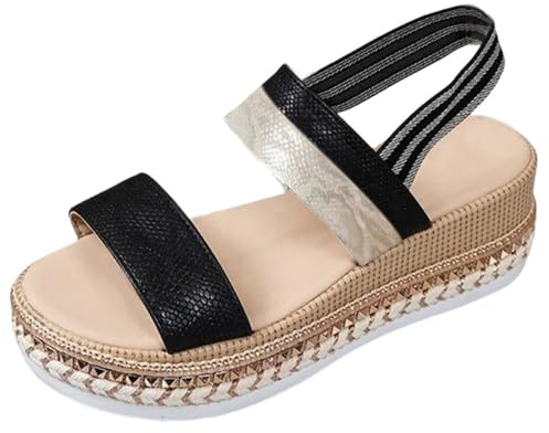 Genérico Sandalias Cuña Mujer Verano Prácticas Clásicas Versátiles Zapatos Para Caminar Para Trabajo Chanclas Sandalias Mujer Comodas Planas De Cuña De Plataforma Planas De De Plataforma Zapatos