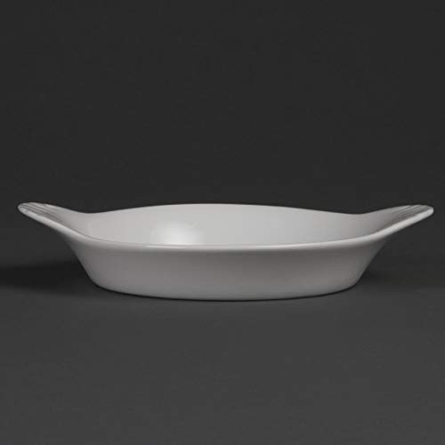 Olympia Whiteware Round Eared Dishes 192x 151mm Set of 6 - Serving Plates Oven, Microwave, Dishwasher & Freezer Safe W444