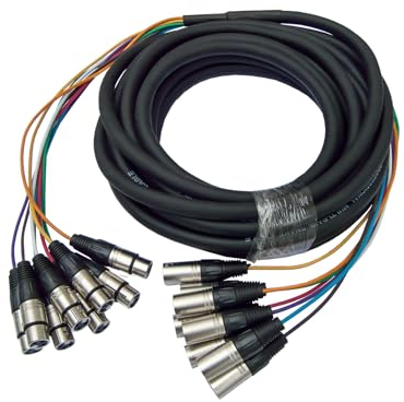 deetech SN10 - Multicore Snake-Kabel - 10 Meter (8x XLR male/female)