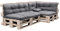 Pillows24 – Palettenkissen – 6-teiliges Set | Palettenauflage für Palettensofa | Sitz- und Rückenkissen für Europaletten | Palettenmöbel Indoor & Outdoor, UV-beständig | Made in EU | Grau