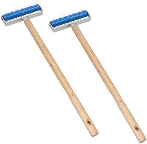 Papel pintado perforador Scorer aguja rodillo removedor de pinchos 150 mm de ancho 2 unidades