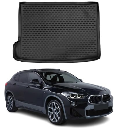 OMAC Kofferraummatte Kofferraumwanne kompatibel mit BMW X2 F39 2018-2023 Gummi TPE Schwarz
