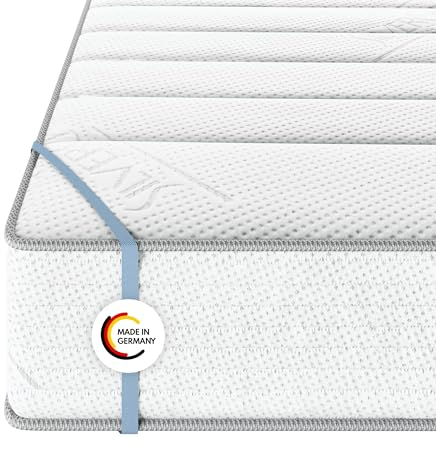 MSS e.K. Federkernmatratze Medic Silver | 90 x 200 cm | H3 | EXTRA HOCH 24 cm (Kernhöhe: 22 cm) | 7 Körper-Liegezonen | TASCHENFEDERKERN | Komfortschaum | exklusiver Borderbezug