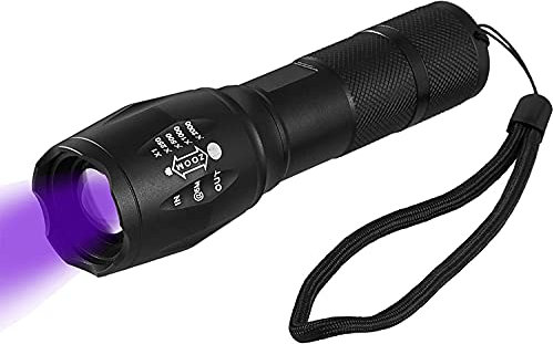 lydnkim UV Torch 365nm LED UV Flashlight Black Light Ultraviolet Blacklight Detector for Dog Cat Urine, Pet Stains, Pet Clothing Food Fungus and Bed Bug, Waterproof,3 Modes