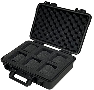 MR Maestro Relojero - Robuste Reise-Uhrenbox | 6 Uhrenfächer | Wasserdicht und Stoßfest | Ideal für Uhrensammler, Schwarz, Für 6 Uhren | Ultra robust