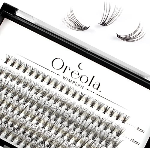 Oreola False Eyelashes Natural Lashes Cluster 0.07C Curl 8-14mm for DIY | Ultra-Light Individual Lashes for DIY Eyelash Extensions At home