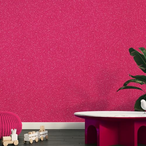 Belka B19 glänsande magenta-tapet – ren bomull och mineral glimmersten – självhäftande – värme- och ljudisolerande – modern och snygg, gör-det-själv-miljövänlig och naturlig | ca 10 kvm (m²)