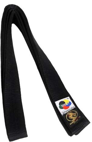 BUDOFIGHT Ceinture de karaté Noire WKF Élite