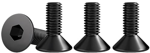 Drenky Tornillo Avellanado Negro, 25 Piezas M6 X 16 mm Tornillos Avellanados con Hexágono Interior Acero Inoxidable A2 V2A Tornillos de Cabeza Avellanada Norma DIN 7991 / ISO 10642, Rosca Completa