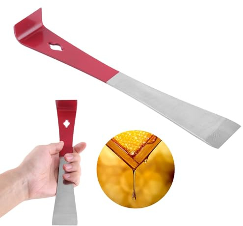 Ejoyous Raschietto per alveare, acciaio inox alveare strumento manuale apicoltura raschietto per apicoltura strizzacervelli attrezzature strumento rosso argento