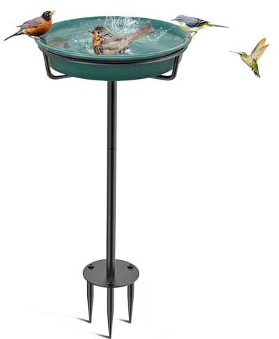 VeyFolzin.st Bain d'oiseaux pour l'extérieur, bain d'oiseaux amovible pour le jardin, bain d'oiseaux autonome pour l'extérieur très résistant, bol pour oiseaux spa et mangeoire à oiseaux avec support