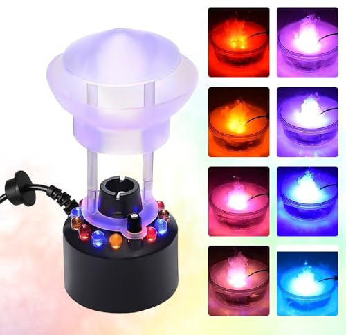 Vmxlso Maquina de Humo Halloween, 12 Luces LED Maquina de Niebla Halloween, Maquina Niebla Halloween, Maquina de Humo Caldero Halloween con Protector contra Salpicaduras Extraíble para Estanque