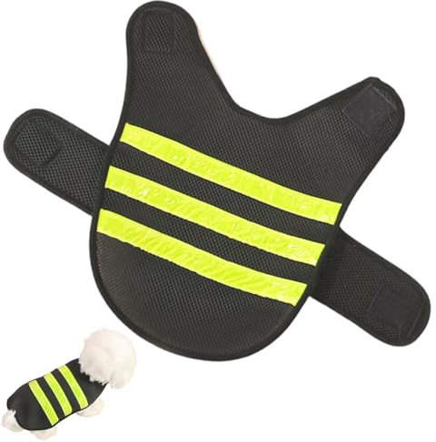 Warnweste Hund Verstellbar, Hunde Warnweste mit Reflektierenden, Sicherheitsweste Hund für Outdoor Aktivitäten Tag und Nacht (M)