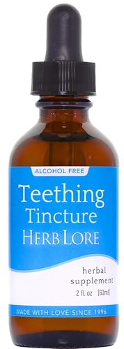 Herb Lore Teething Tincture - Soothing Herbal Drops with Passionflower, Catnip & Chamomile for Babies & Toddlers - Liquid Tincture for Gums - 2 fl oz