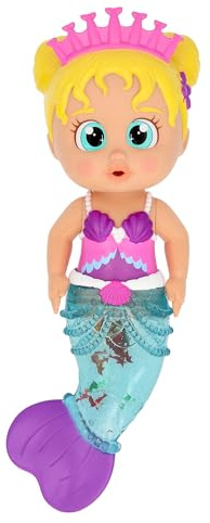 BLOOPIES Shimmer Mermaids Ellen sirena giocattolo d'acqua con coda scintillante piena di ciondoli che spruzza acqua Bambini dai 18 mesi in su