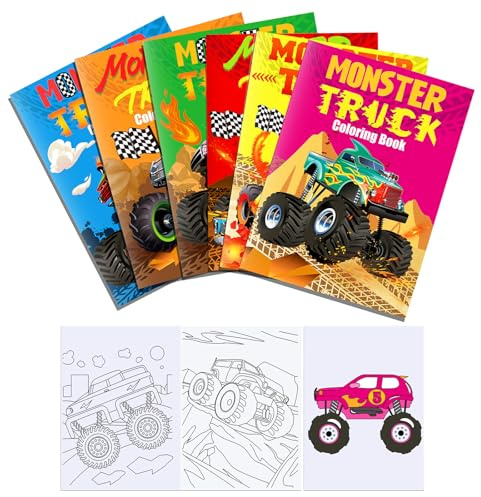 MORAINJAY 12 Mini Livres à Colorier Enfants, Mini Coloriage Enfants, Livrets de Coloriage Fille Garçon, Camion, Petits Cadeaux Anniversaire, Remplissage Sacs Surprise