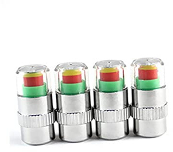 CHILDWEET 4 Piezas Tapones Valvula Neumatico con Sensor Indicador De Presión Visual para Control De Neumáticos Tapas Antipolvo Compatibles con SUV Y Sedán