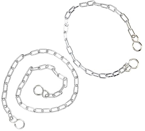 2 Pack Basin & Bath Chain Set – 300mm (12″) + 450mm (18″) Link Type Chains with S Hook, Chrome Plated Replacement Chains for Sink Plug and Bathtub Drain, Rustproof Metal Accessory.
