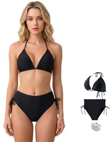 Ensemble Bikini Menstruel 2 Pièces, Culotte Taille Haute Anti-Fuite Flux Abondant, Bas Maillot Réutilisable Ados Adultes, Règles Piscine