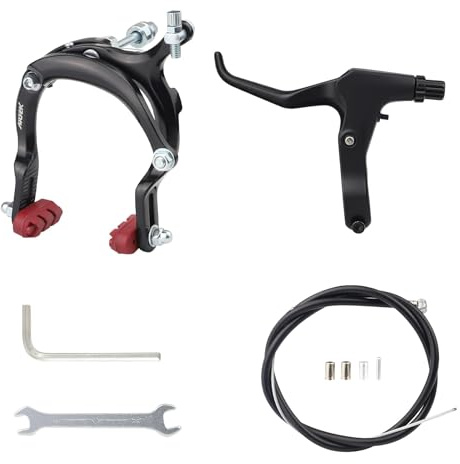 WEEROCK Främre cykelsadelbroms, främre C-broms, fälgbroms med vänster bromsspak i aluminiumlegering, cykelkabel för barncykel, studentcykel, BMX, strandcykel (Brake set-vänster)