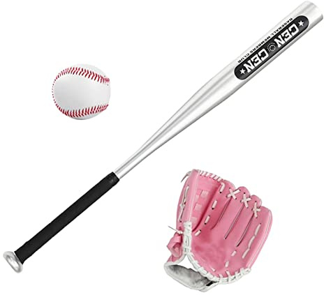 Qianly Set de Béisbol de Aluminio de Calidad con Pelota de Sóftbol para Niños Y Adolescentes.