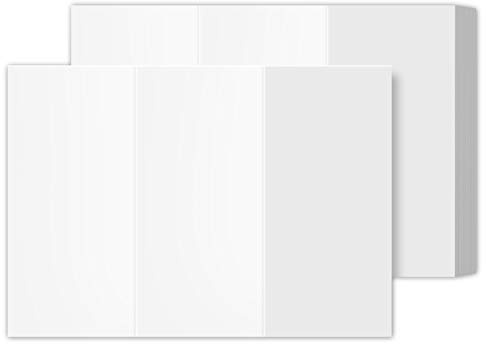 Superfine Printing Inc. Blank Bright Tri-Fold Brochure Card Stock 65Lb Cover (176 GSM) Scored for Easy Folding 50 per Pack